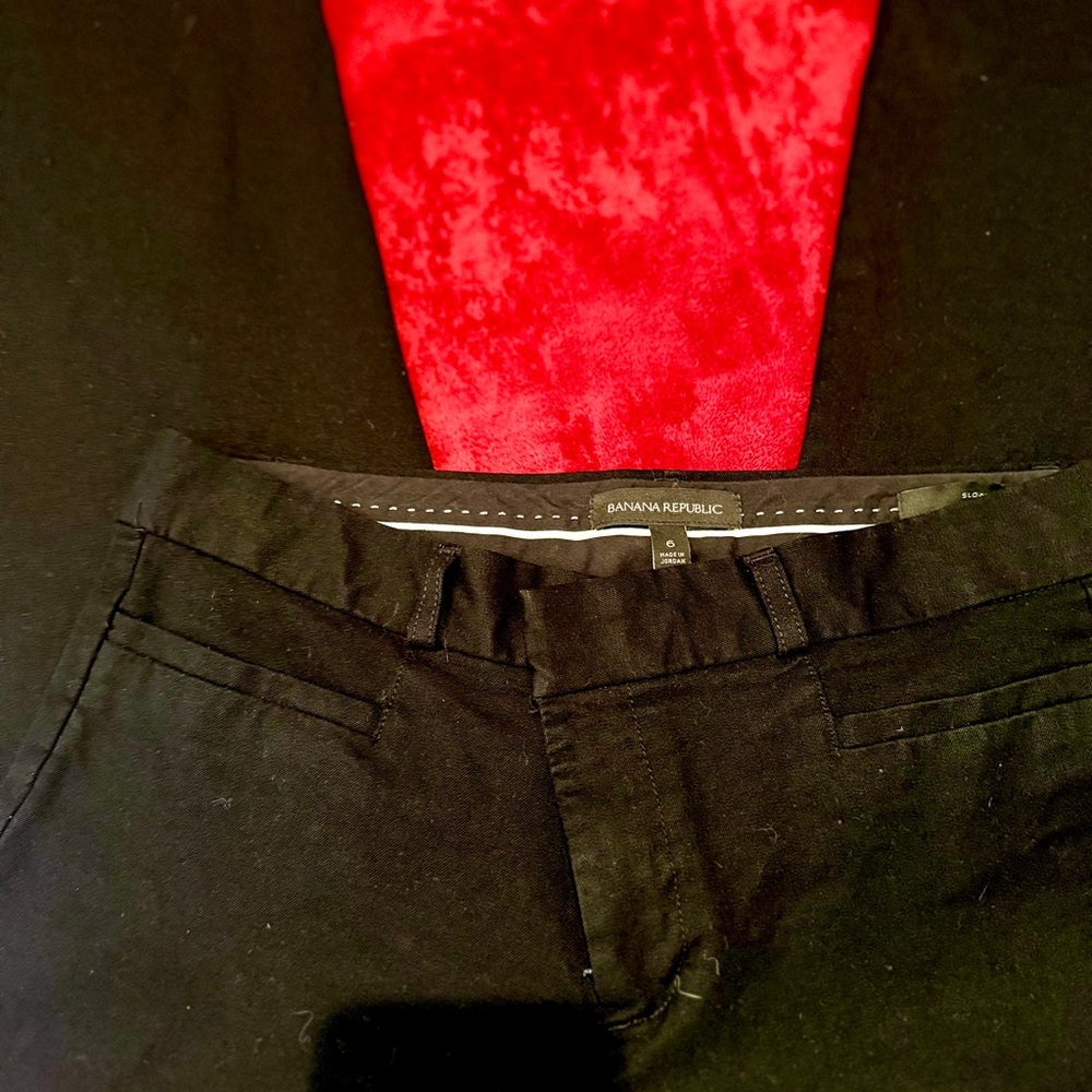 Banana Republic Black Pants with Red Accent